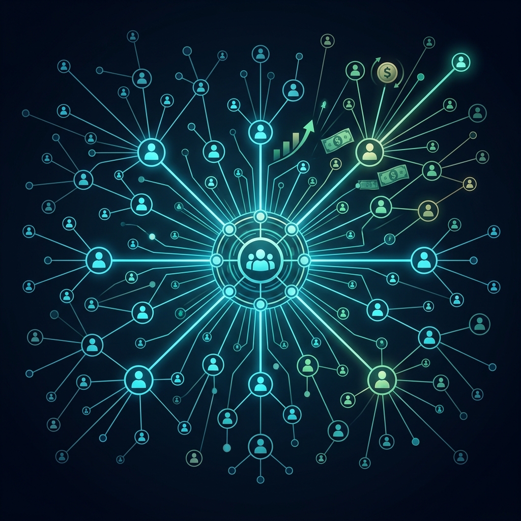 Affiliate network growth concept art